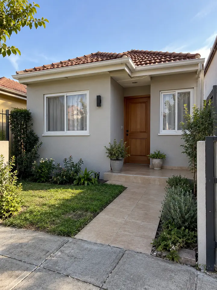 Imagen referencial de una casa chilena con fachada renovada